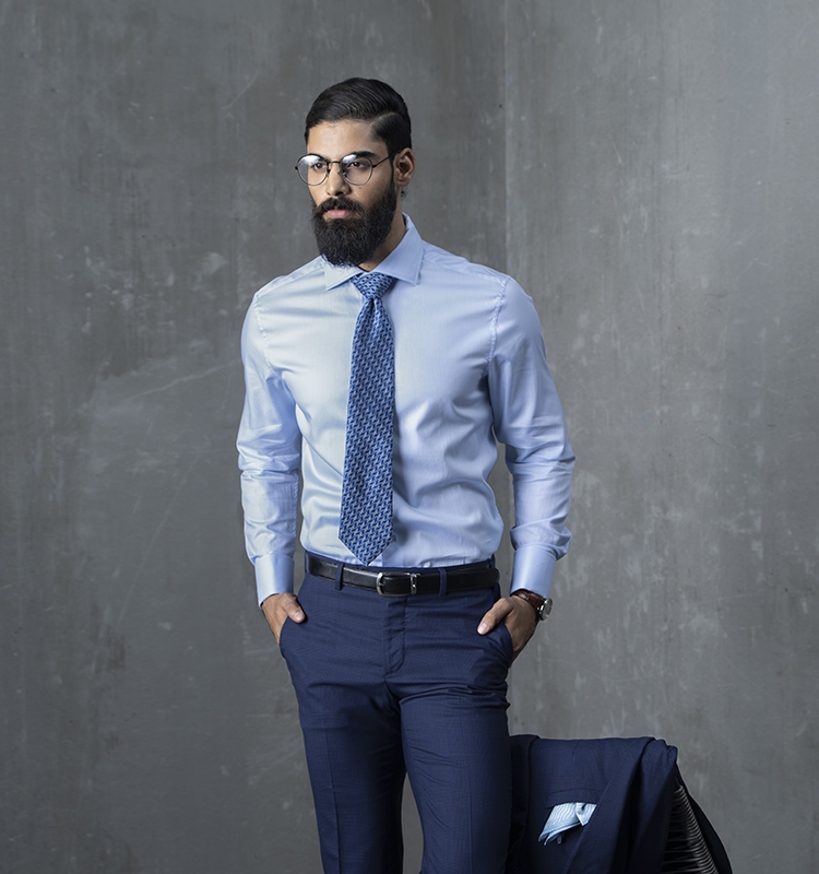 mens blue formal shirt